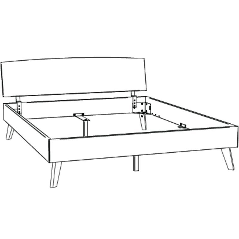 Bett Sambuco Hasena Buche rotes herz holz massiv 160x200 cm Braun – Bild 3