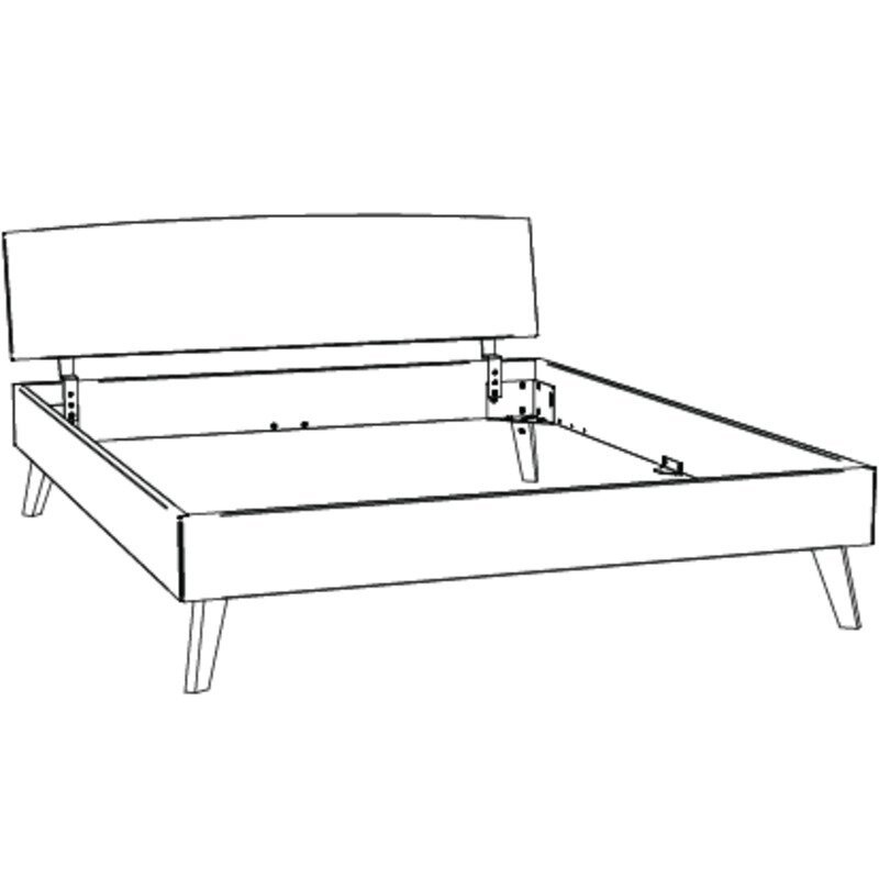 Bett Sambuco Hasena Buche, herzen, rot, holz, massiv, 90x200 cm, Braun – Bild 3