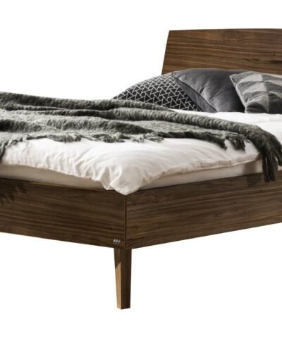 Lit Sambuco Hasena Noyer massif 90x200 cm Brun