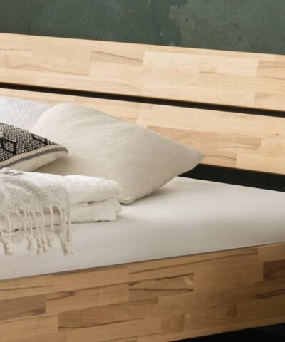 Alternative view of Lit Valeria Hasena Hêtre coeur rouge bois massif 90x200 cm Brun