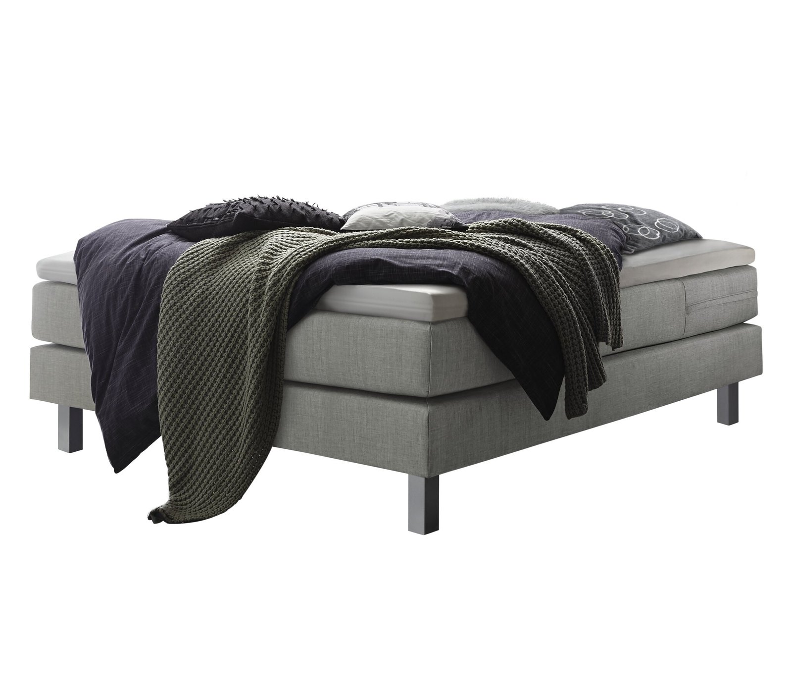 Boxspring bett Basio Hasena 140x200 cm Grau