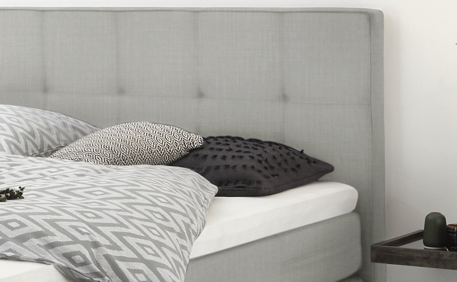 Lit boxspring Boston Hasena 160x200 cm Gris – Image 2
