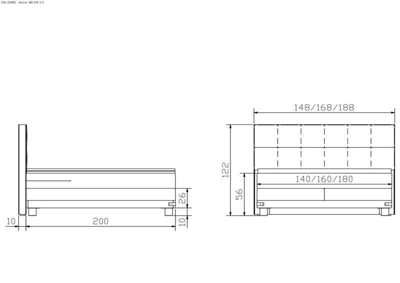 Lit boxspring Boston Hasena 160x200 cm Gris – Image 4