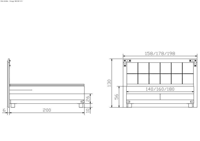 Lit boxspring Chicago Hasena 180x200 cm Gris – Image 4