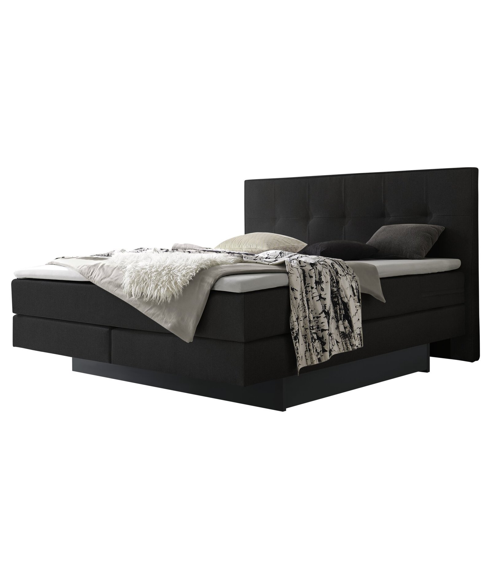 Lit boxspring incl. espace de rangement Miami Hasena 160x200 cm Anthracite