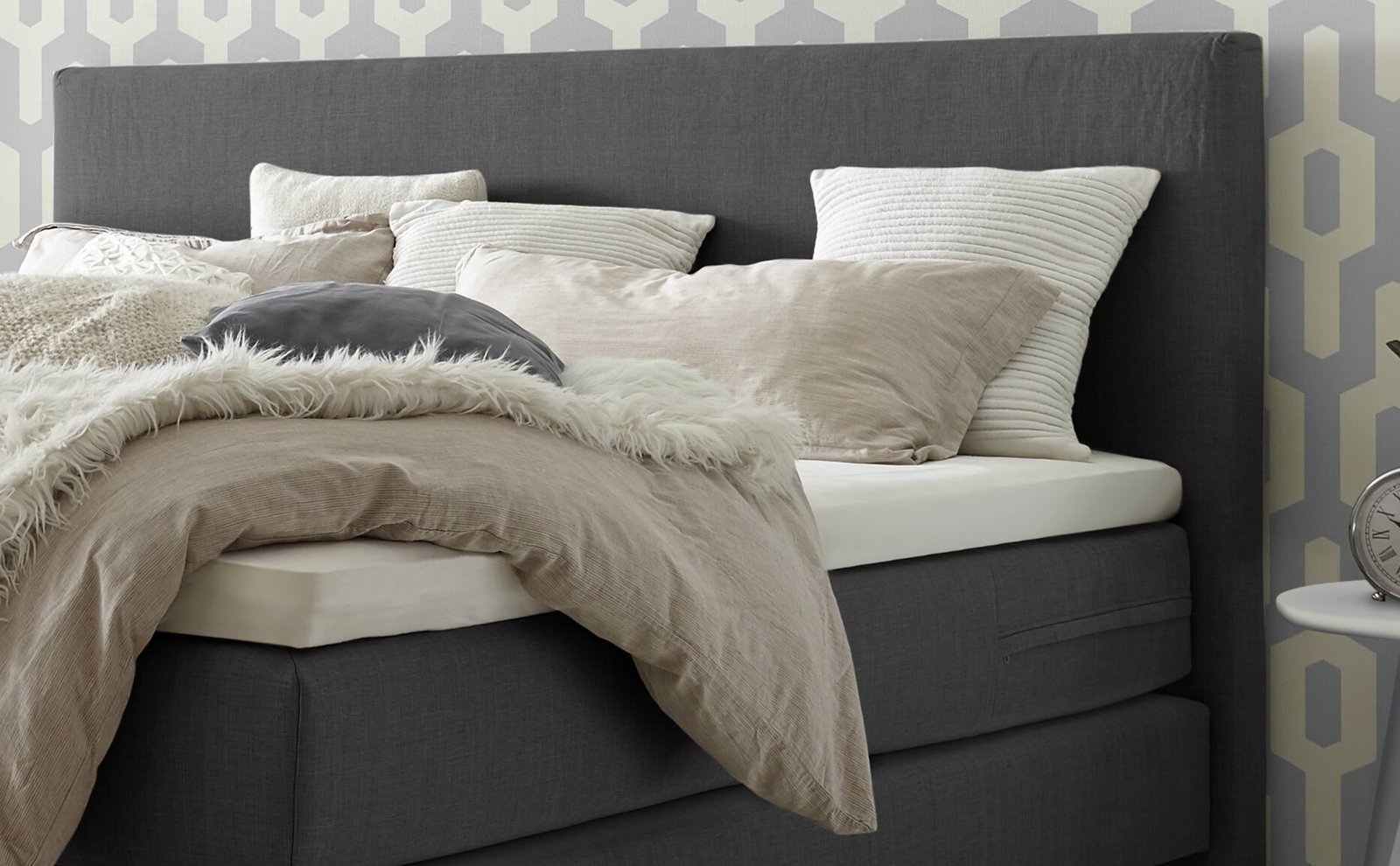 Boxspring bett inkl. stauraum Denver Hasena 180x200 cm Anthrazit – Bild 3