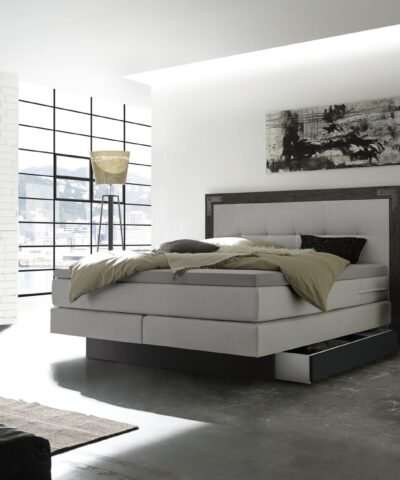 Alternative view of Lit boxspring incl. espace de rangement Nevada Hasena 140x200 cm Gris