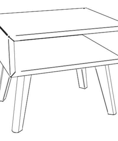 Alternative view of Table de nuit Jaca Hasena 82-Noyer, huilé Brun