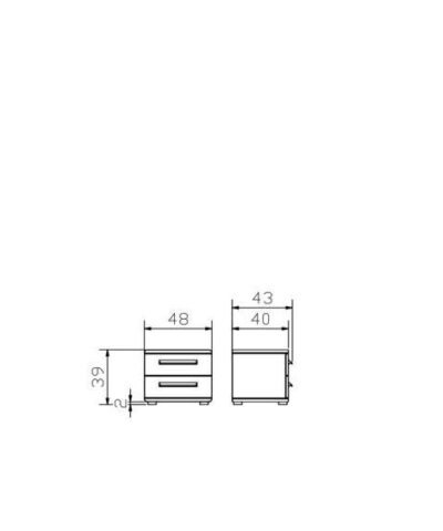Table de nuit Noma Hasena Blanc – Image 3