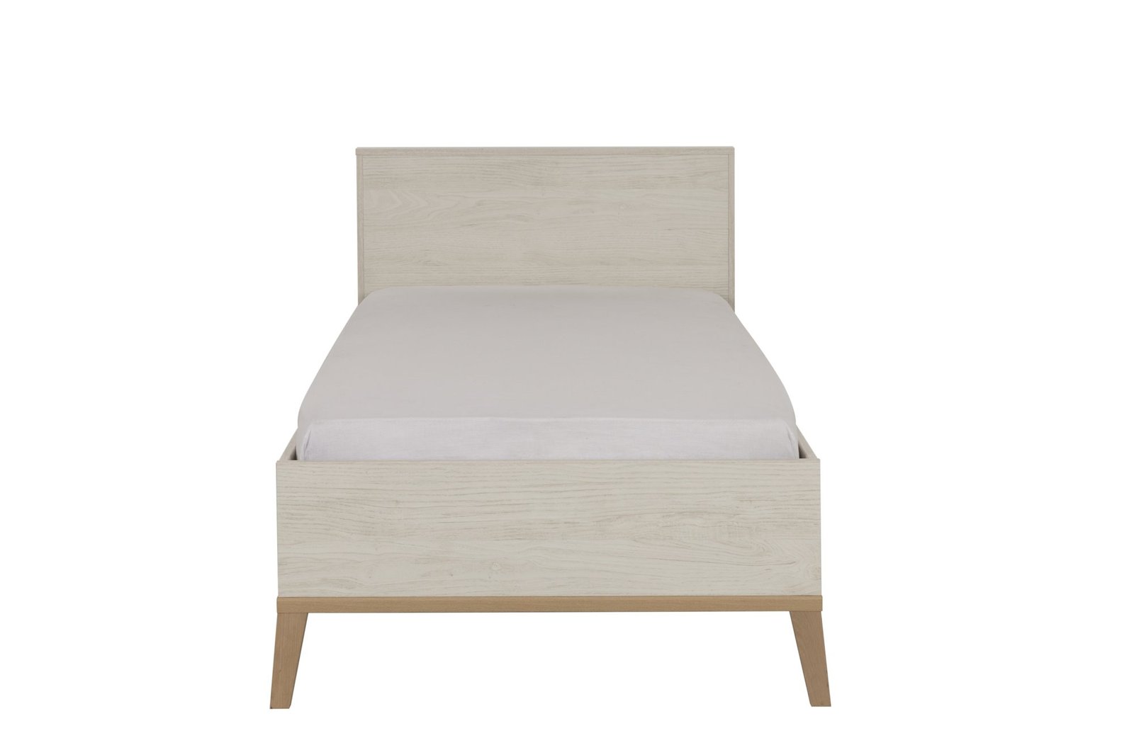 Einzelbett ALIK Kastanie lasiert Weiß 99x210