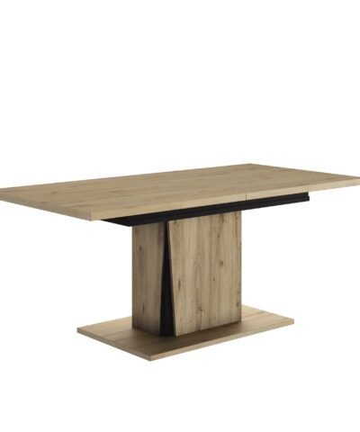 Table rectangulaire 1 allonge CRACK Chêne artisan Beige