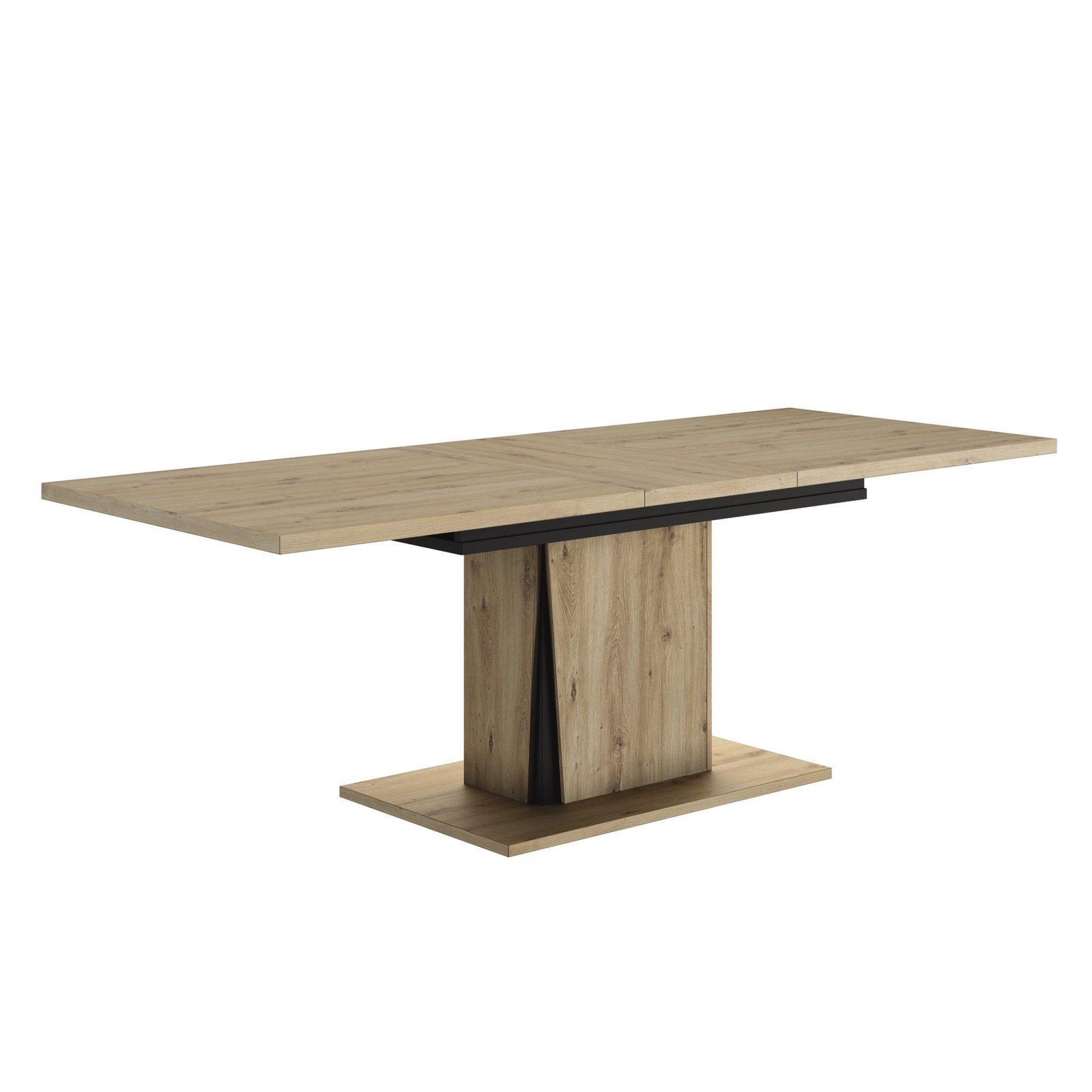 Table rectangulaire 1 allonge CRACK Chêne artisan Beige – Image 3