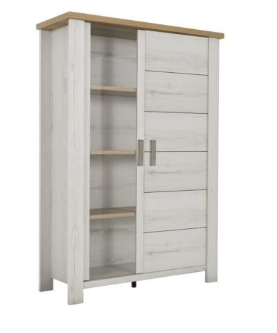 Alternative view of Sideboard 2-türig, 1 glastür MANOSQUE Eiche Helvezia gebleicht