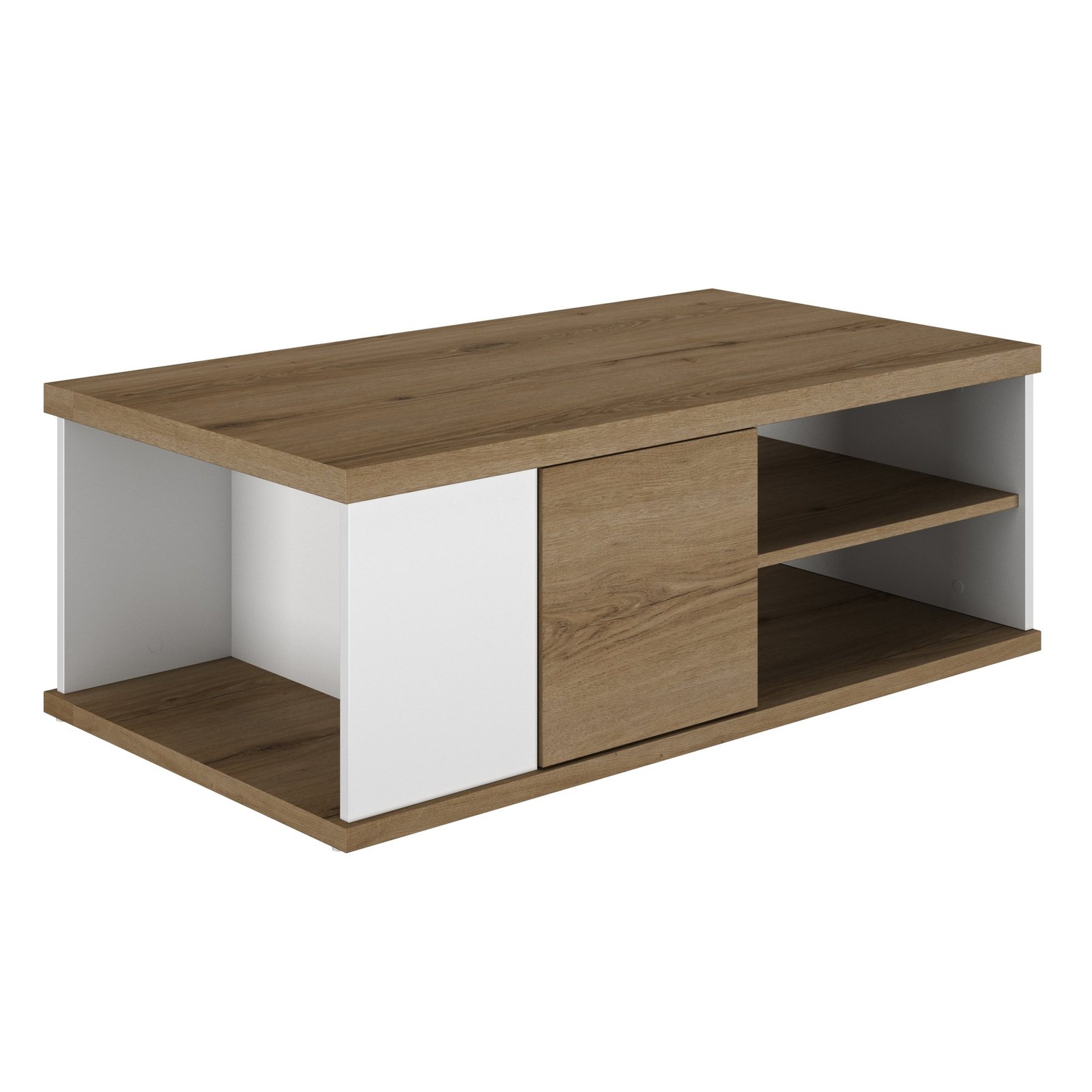 Table basse 1 porte OTELLO Blanc brillant Blanc – Image 3