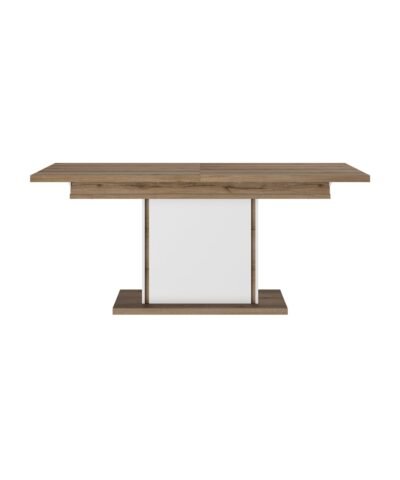 Table rectangle 1 allonge L.160 OTELLO Blanc brillant Blanc