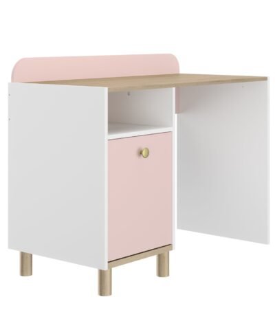 Alternative view of Table de Bureau 1 porte ROMY Blanc Blanc 110x52/50