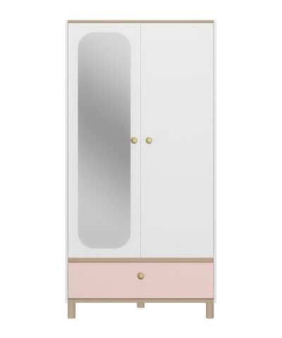 Armoire 2 portes 1 tiroir ROMY Blanc Blanc 94x58