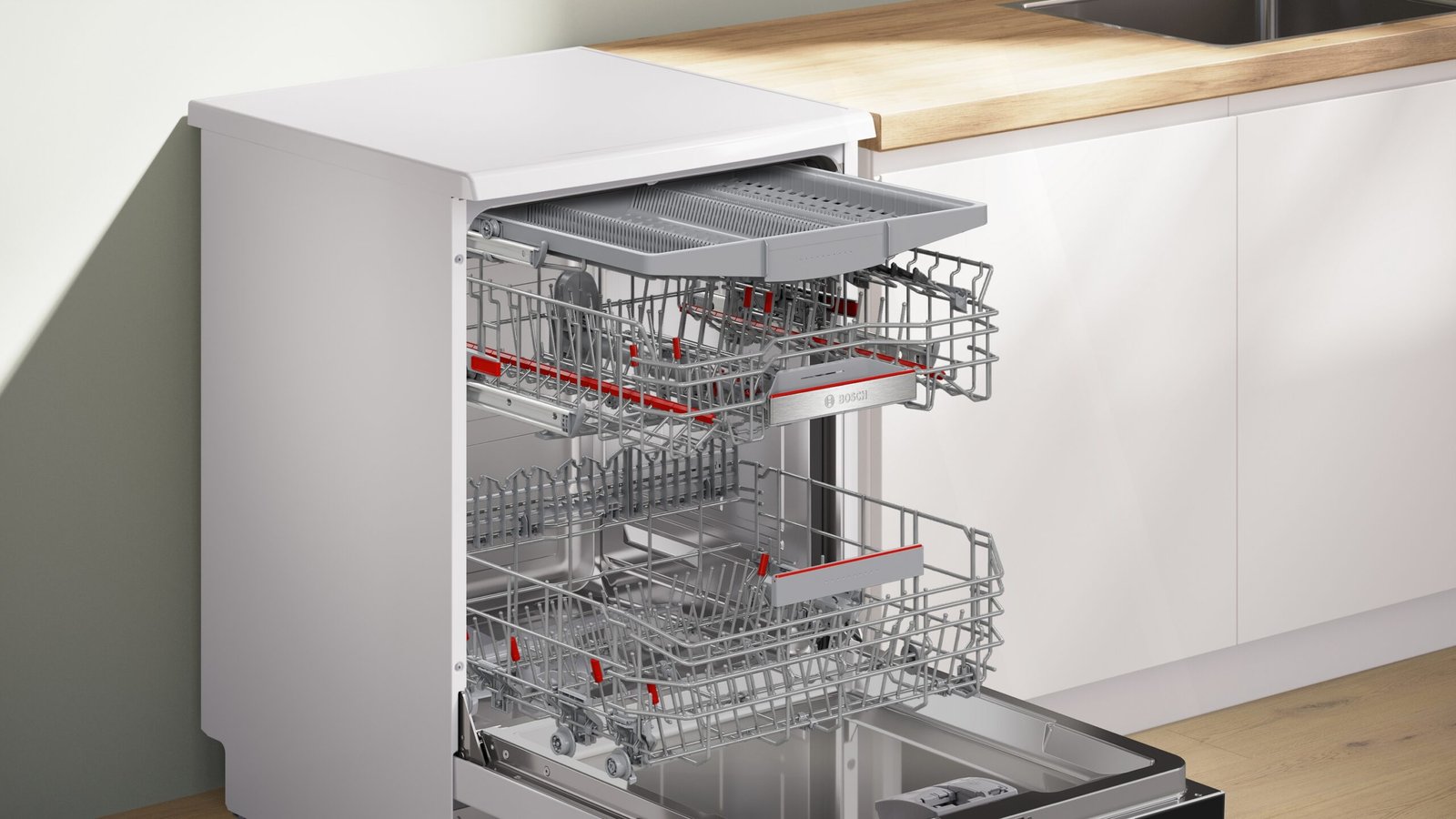Freistehender Geschirrspüler Bosch (Serie 6) Weiss SMS6ECW15E – Bild 7