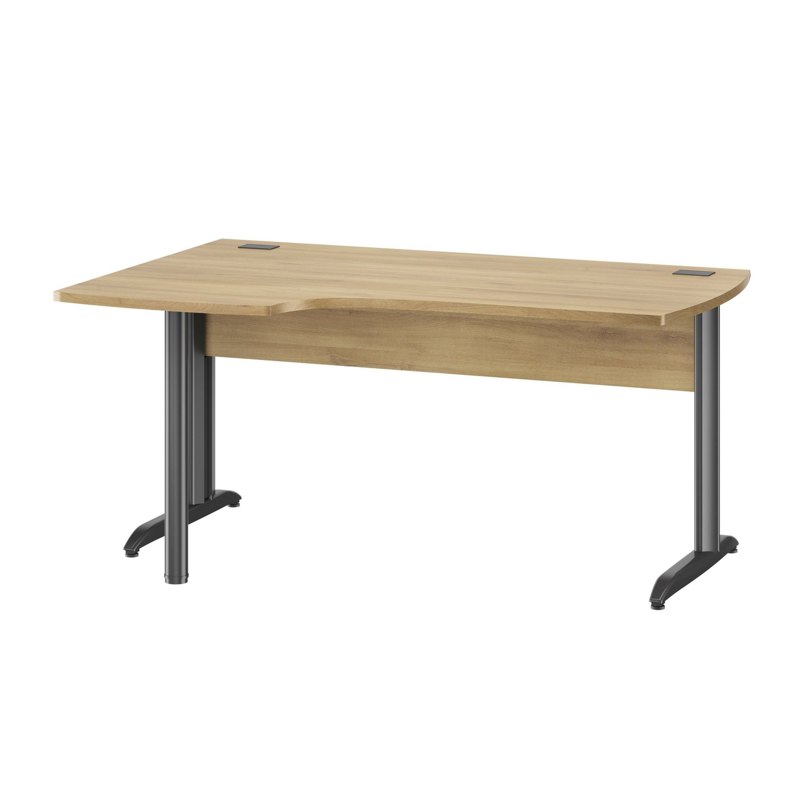 Bürotisch Plan compact 90°, links-fuß-metall (JAZZ +) 80/105x160/61 Eichen des hains GAUTIER OFFICE