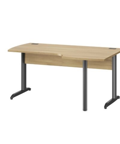 Bürotisch Plan compact 90° recht, füße metall (JAZZ +) 80/105x160/61 Eichen des hains GAUTIER OFFICE