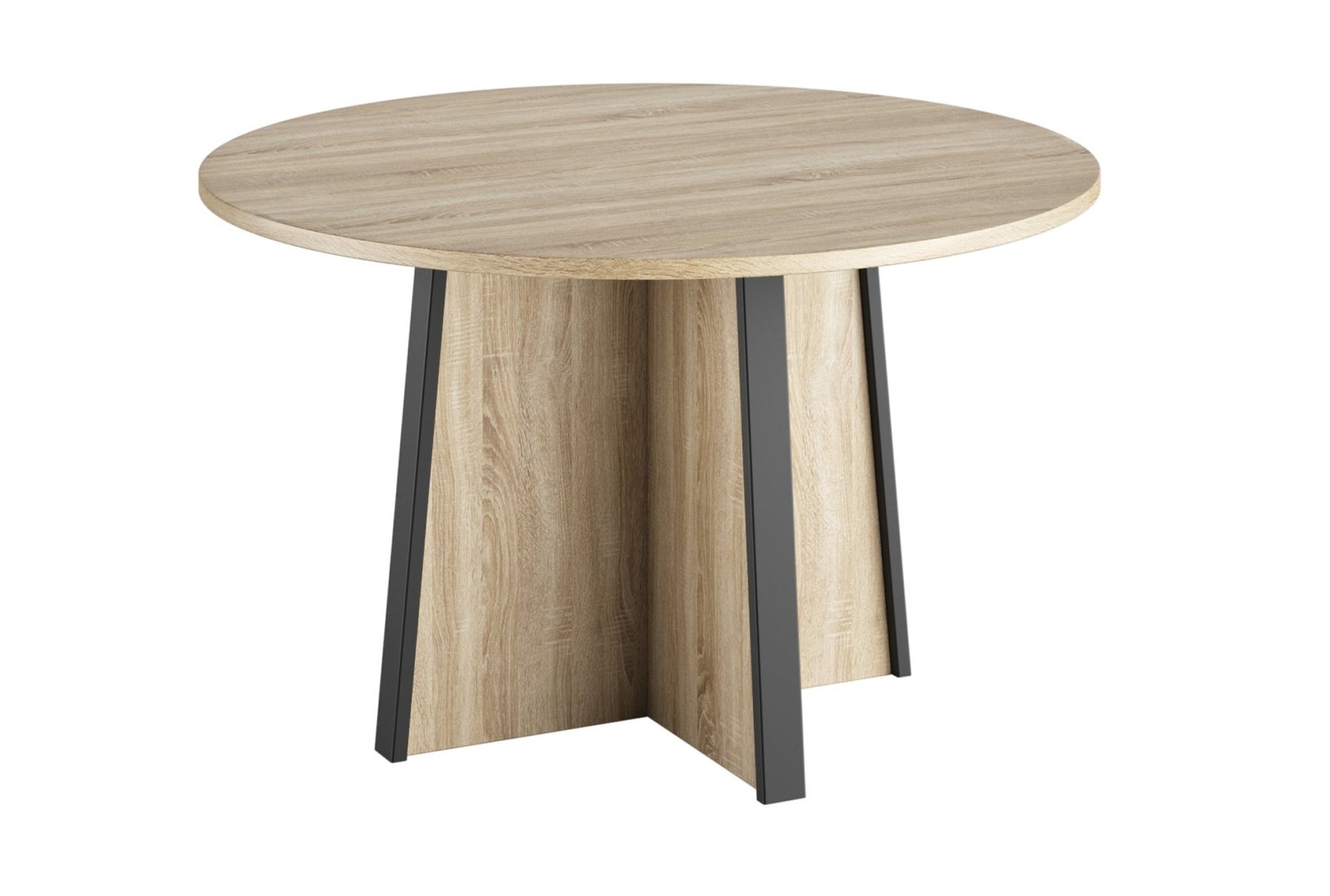 Table ronde (MAMBO) 120x120 Chêne sonoma-Noir GAUTIER OFFICE
