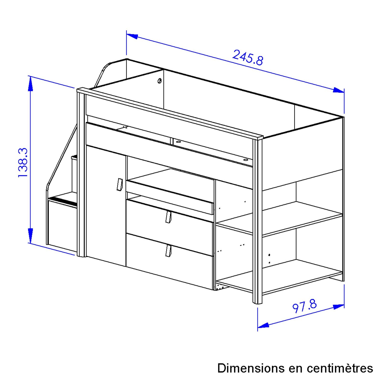 Bett kombiniert DAS Eiche artisan Beige 246x97 – Bild 7