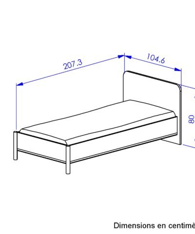 Einzelbett MATIS Kastanie natürliche 105x208 – Bild 6
