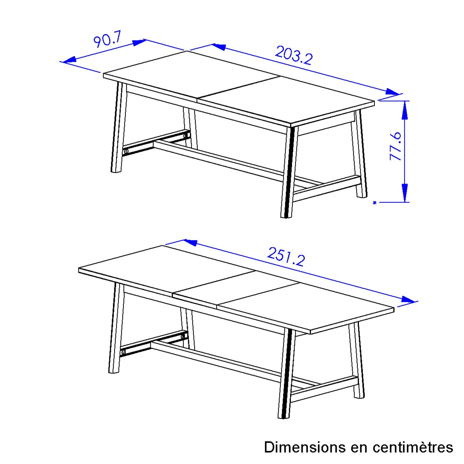 Table rectangle 1 allonge SEQUOIA Chêne artisan Beige – Image 5