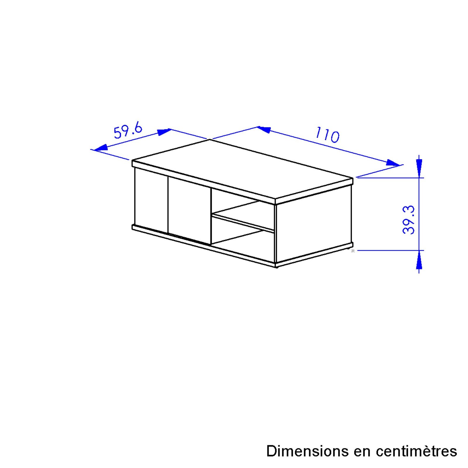 Table basse 1 porte OTELLO Blanc brillant Blanc – Image 5
