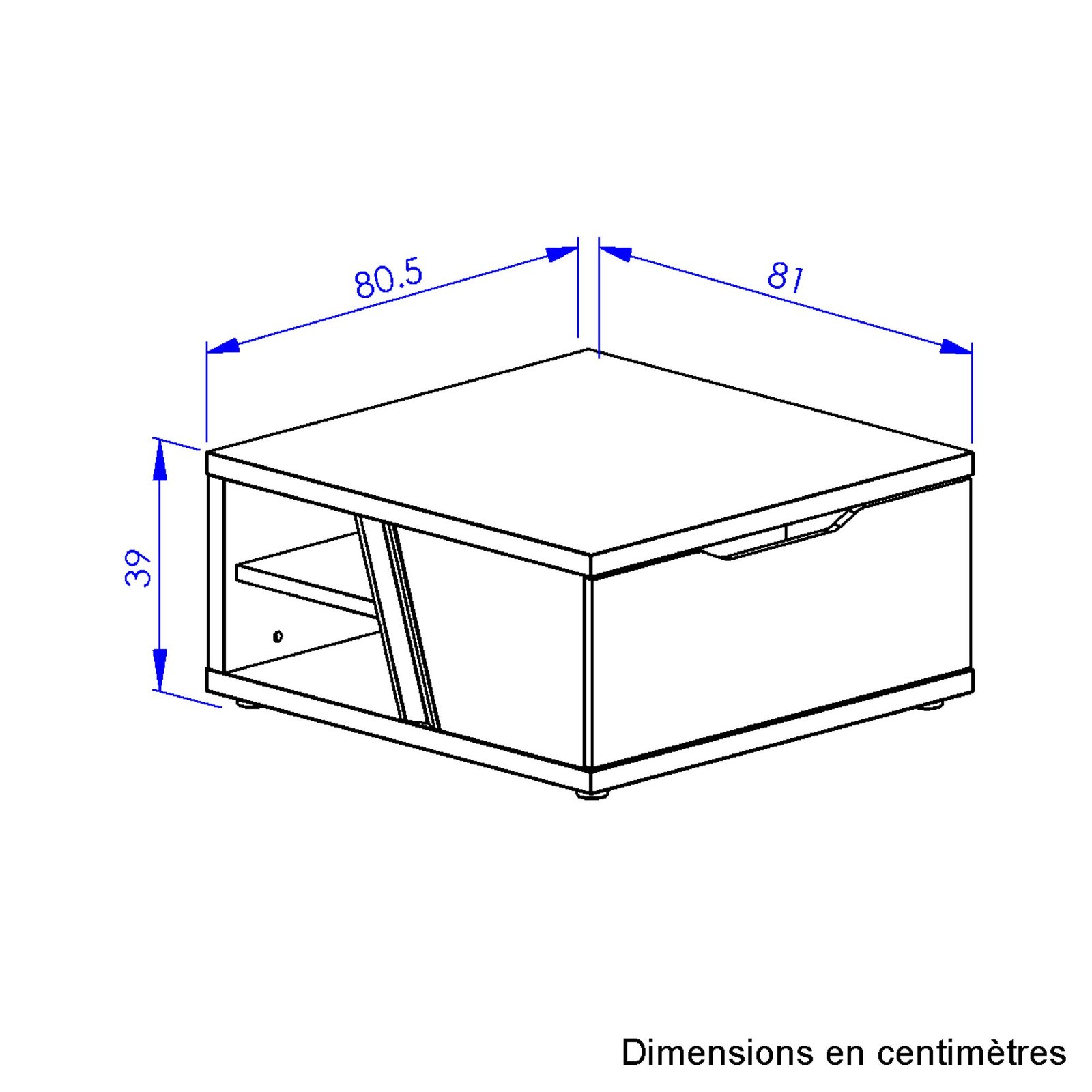 Couchtisch 1 schublade EPURA Eiche silva – Bild 6
