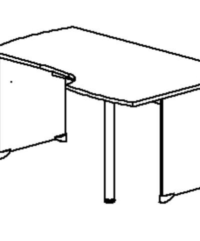Alternative view of Bureau Plan compact 90° droit  pieds panneau (JAZZ +) 80/105x160/61 Chêne du bocage GAUTIER OFFICE