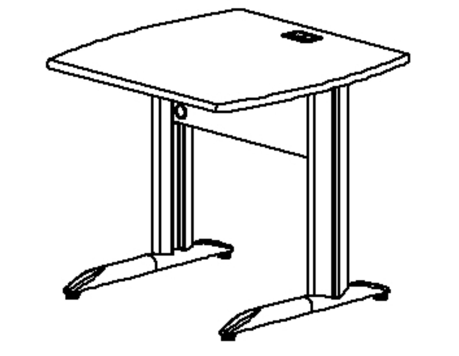 Schreibtisch 80-fuß-metall (JAZZ +) 80x80 Eiche des bocage GAUTIER OFFICE – Bild 3