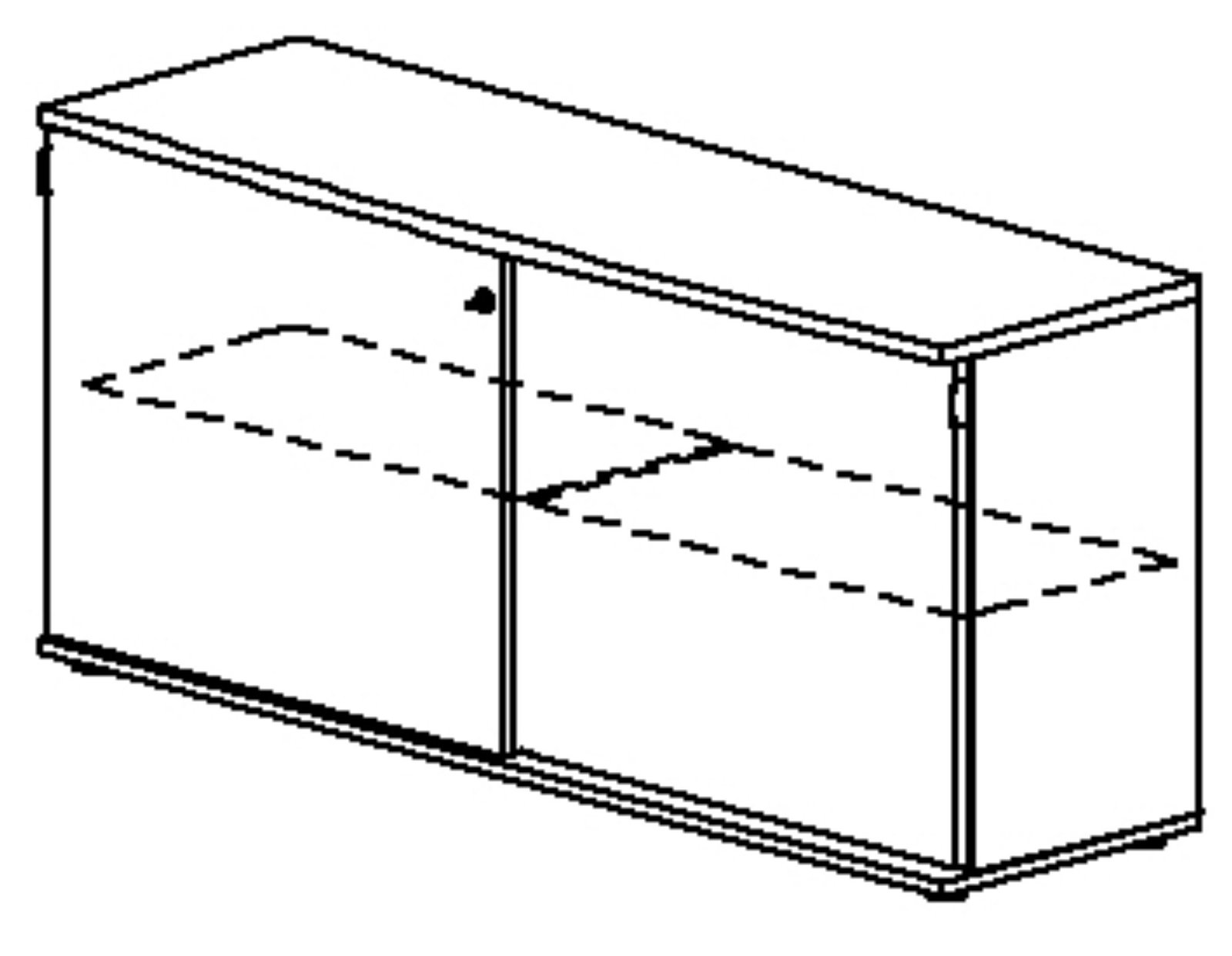 Crédence 2 portes coulissantes (JAZZ +) 48x160 Chêne du bocage GAUTIER OFFICE – Image 4
