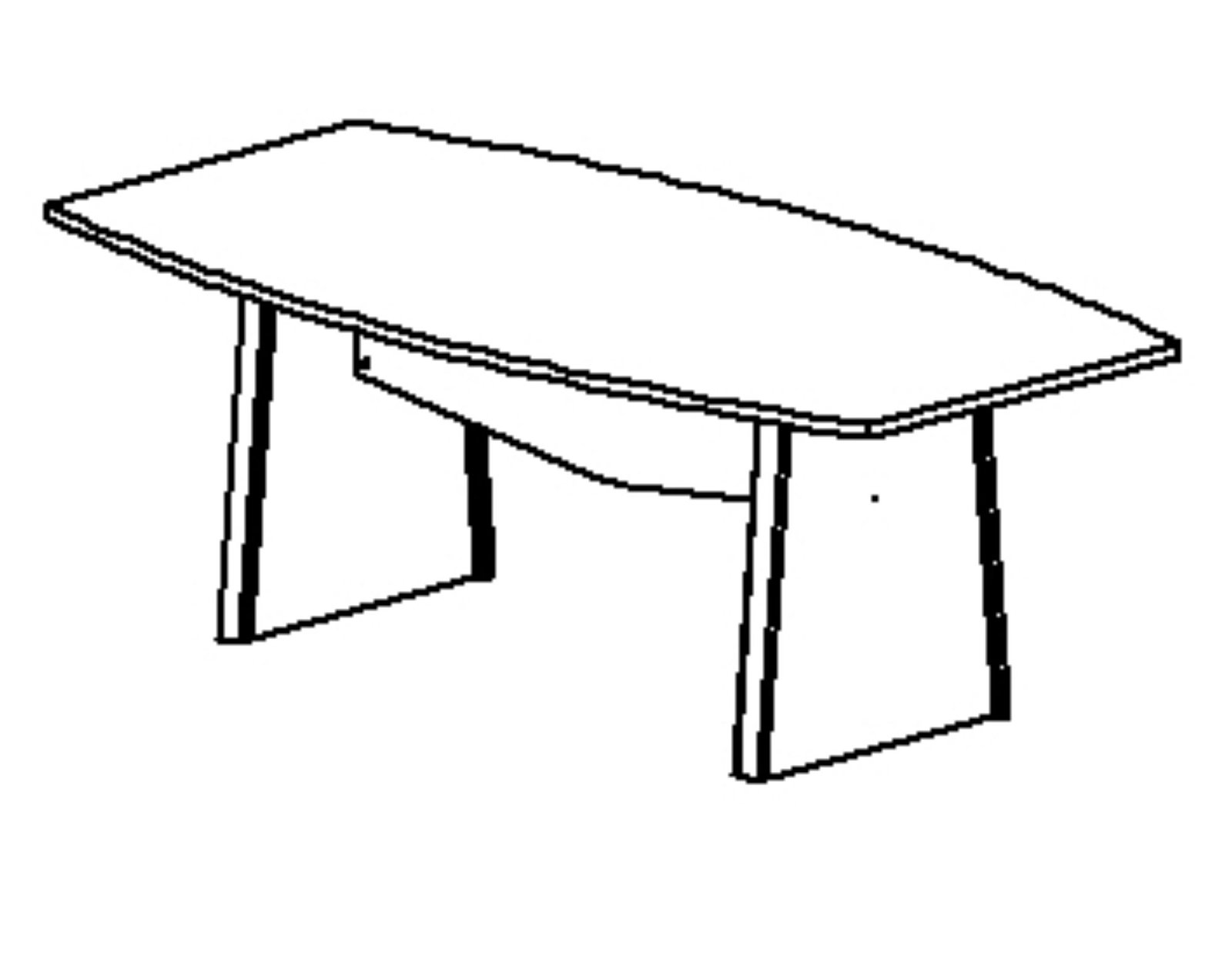 Table de réunion Tonneau (MAMBO) 105x204 Chêne sonoma-Noir GAUTIER OFFICE – Image 2