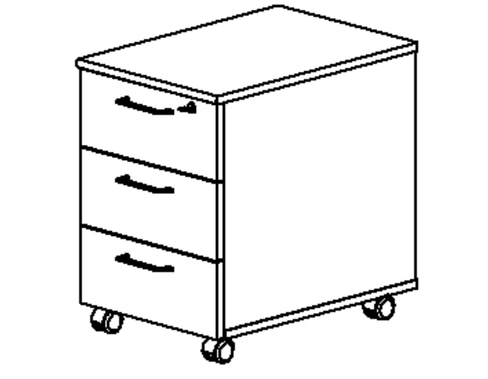 Caisson mobile 3 tiroirs (JAZZ +) 60x42 Chêne du bocage GAUTIER OFFICE – Image 5