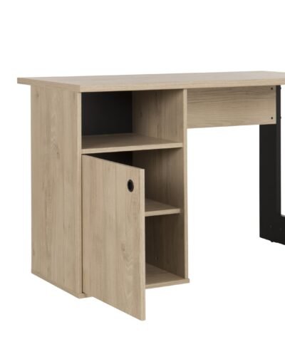 Table de Bureau 1 porte 1 niche DUPLEX Châtaignier naturel Beige 120x56 – Image 6