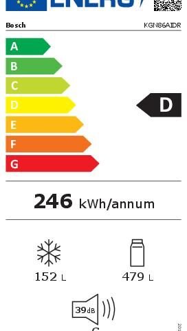 Combiné réfrigérateur-congélateur Pose libre (Série 6) Portes en acier brossé antifingerprint Bosch KGN86AIDR – Image 7