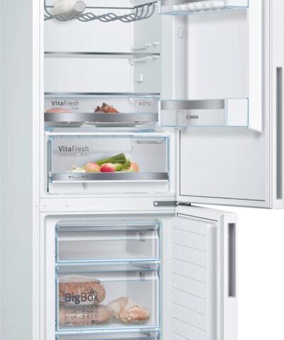 Alternative view of Combiné réfrigérateur-congélateur Pose libre (Série 6) Blanc Bosch KGE36AWCA