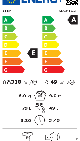 Waschtrockner freistehend (Serie 6) Bosch WNG24401CH