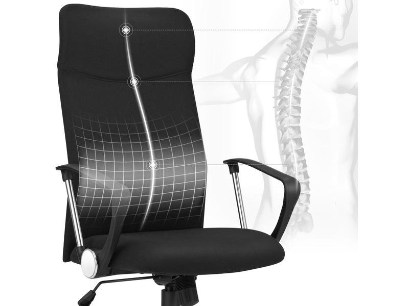 Songmics Chaise de bureau avec rembourrage et accoudoirs, noir 6
