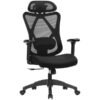 Songmics Chaise de bureau avec appuie-tête et accoudoirs, noir 8