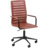 AC Design Chaise de bureau Winslow, avec dossier et accoudoirs rembourrés, cognac 9