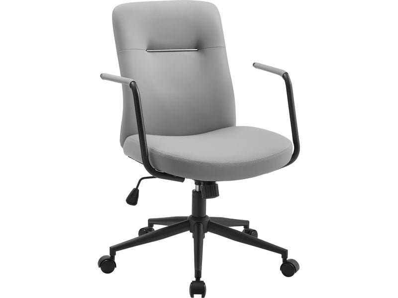 Songmics Chaise de bureau avec dossier rembourré et accoudoirs, Gris 8
