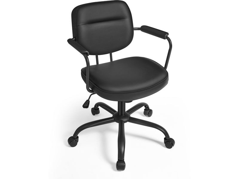 Songmics Chaise de bureau avec dossier rembourré et accoudoirs, Noir 7