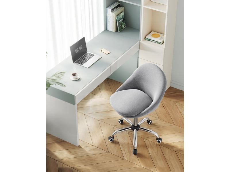 Songmics Chaise de bureau sans accoudoirs, avec piétement, gris 3