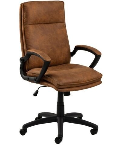 AC Design Chaise de bureau Brad, avec accoudoirs et roulettes à frein, Camel 10