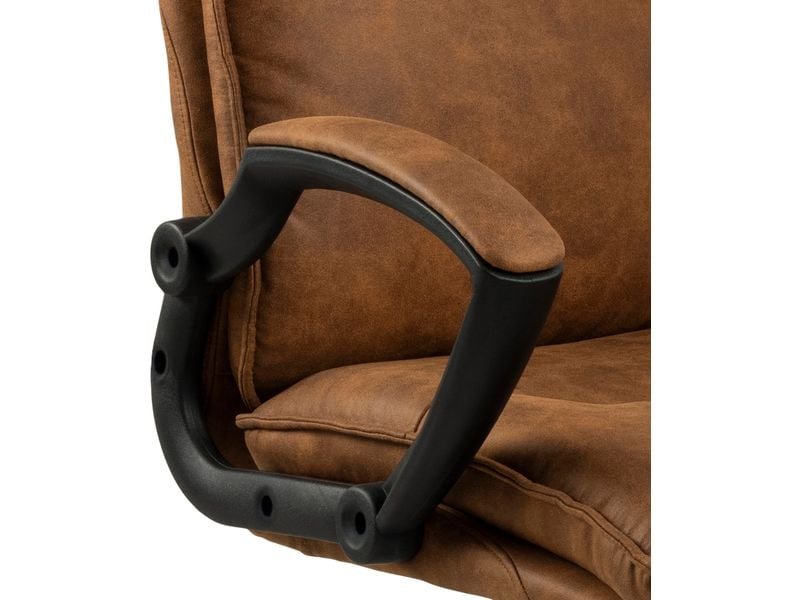 AC Design Chaise de bureau Brad, avec accoudoirs et roulettes à frein, Camel 3