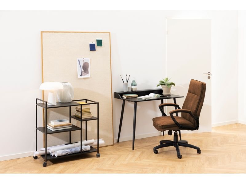 AC Design Chaise de bureau Brad, avec accoudoirs et roulettes à frein, Camel 8