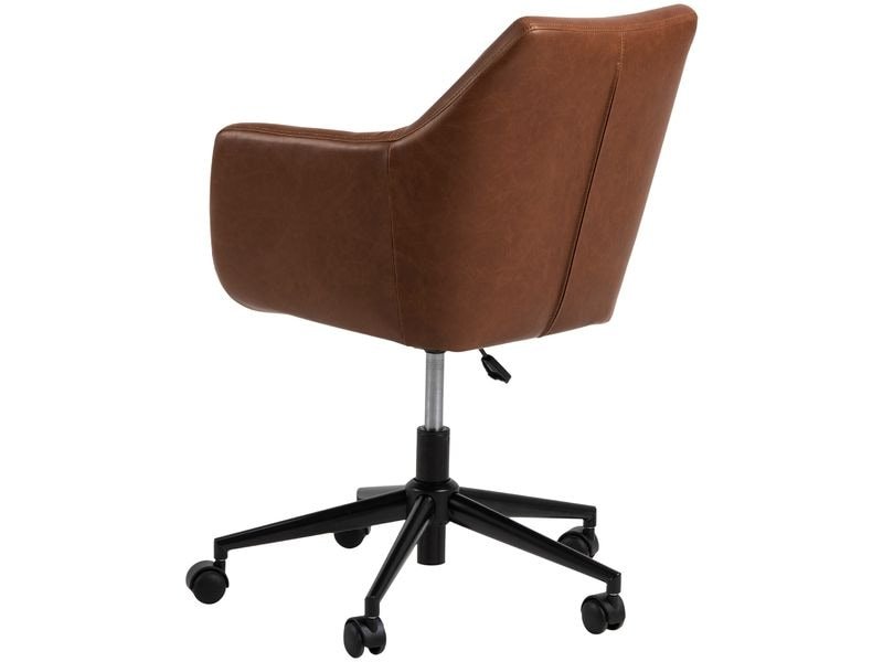 AC Design Chaise de bureau Nora, avec dossier rembourré et accoudoirs, cognac 1