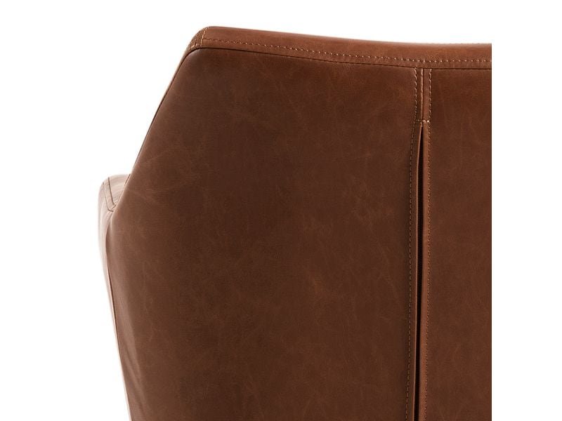 AC Design Chaise de bureau Nora, avec dossier rembourré et accoudoirs, cognac 5